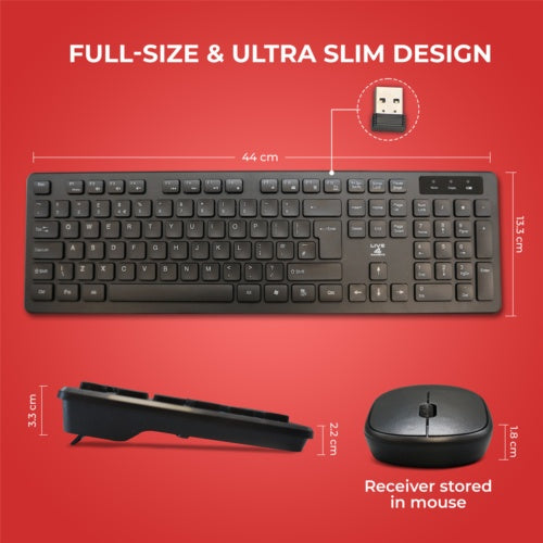 2.4GHz Wireless Keyboard And Mouse Set USB Dongle For PC Laptop Full-Size NEW