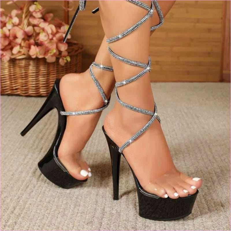 15cm Platform Heel Open Toe Shoes for Pole Dancing Style