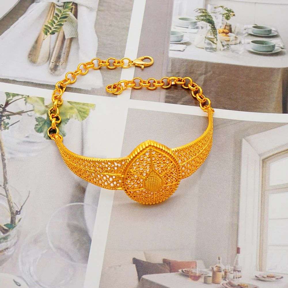 Dubai 24K Gold Plated Women's Banquet Wedding 4 Piece Jewellery Set