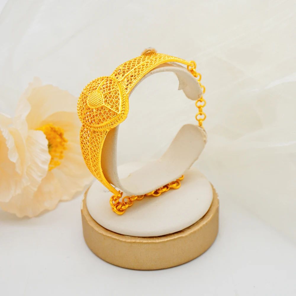 Dubai 24K Gold Plated Women's Banquet Wedding 4 Piece Jewellery Set