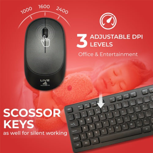 2.4GHz Wireless Keyboard And Mouse Set USB Dongle For PC Laptop Full-Size NEW