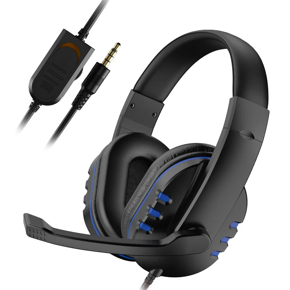 3,5-mm-Gaming-Headset mit Kabel und Geräuschunterdrückung, Kopfhörer mit Mikrofonlautstärkeregler
