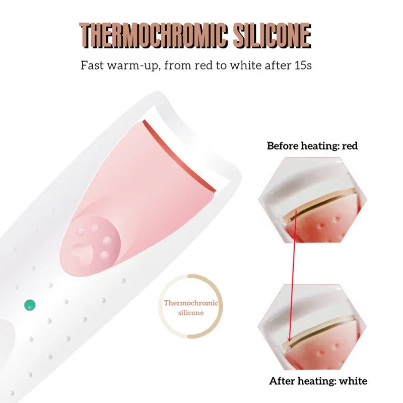 Heated Eyelash Curler Makeup Eye Lashes Curler Tools Longlasting Eye Lash Perm
