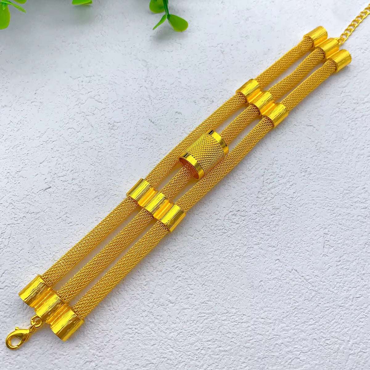 Luxury Dubai Ethiopian Multilayer Necklace And Earrings Sets For Women
