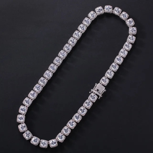 Unisex Square Zirkonia Hiphop Luxus Full Iced Out CZ Schmuck