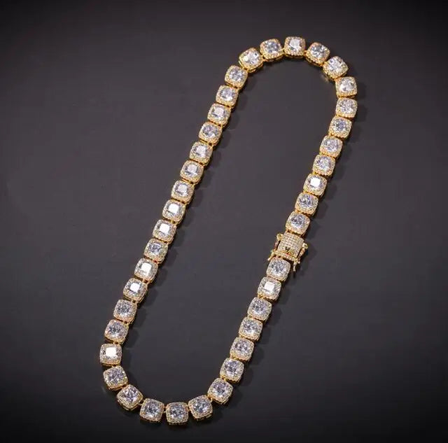 Unisex Square Zirkonia Hiphop Luxus Full Iced Out CZ Schmuck