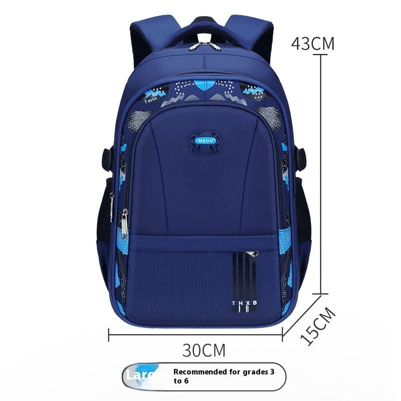 Breathable Light Negative Large Capacity Schoolbag Blue L