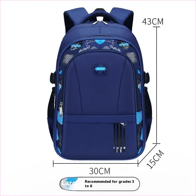 Breathable Light Negative Large Capacity Schoolbag Blue L