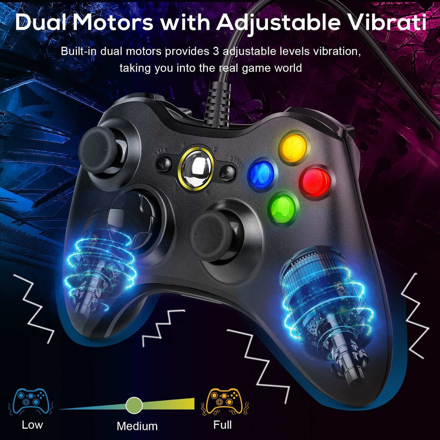 Boxed Black New USB Wired Controller Suitable For Xbox360 PC Windows UK