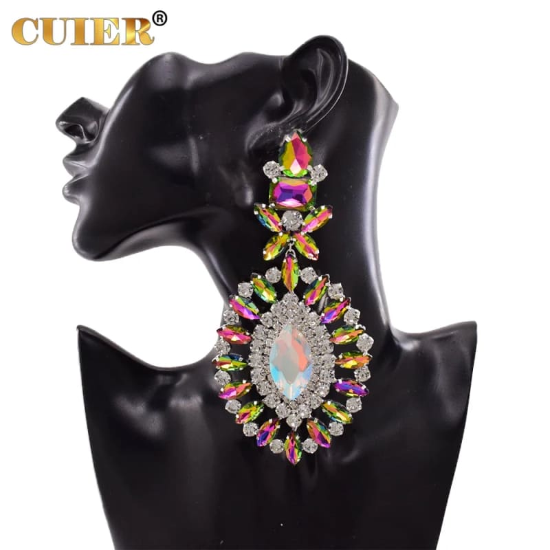 Luxury Earrings Stunning Huge Size Drop Earring Colorful
