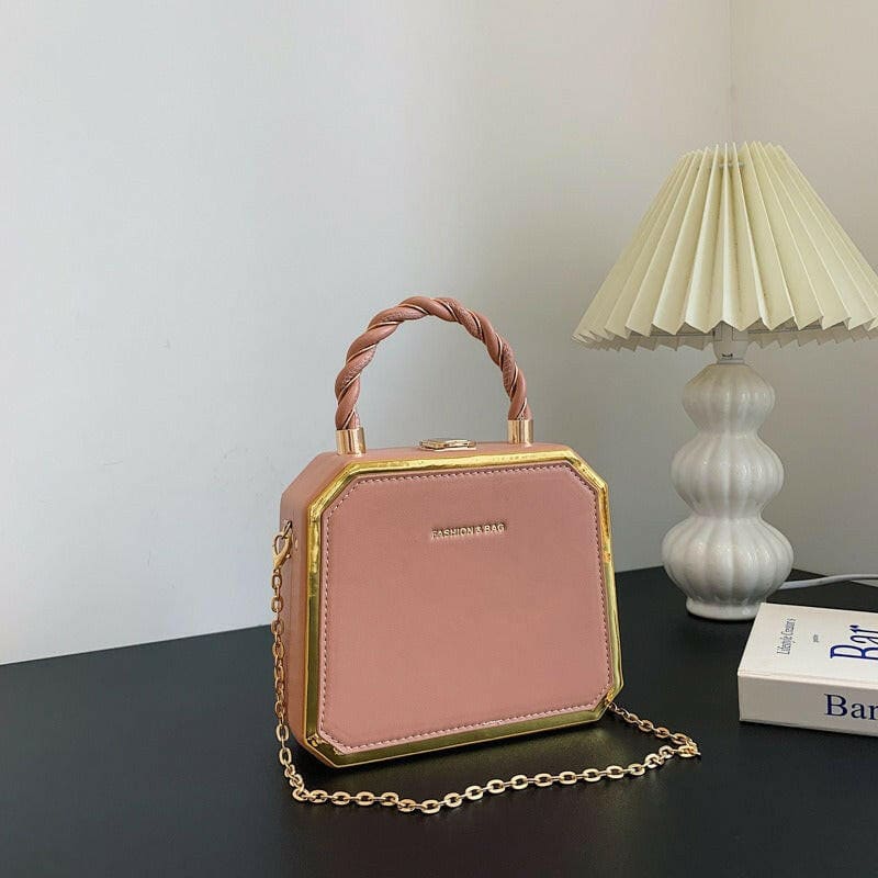 Fashionable Square Bag Stylish Chic Chain Crossbody pink