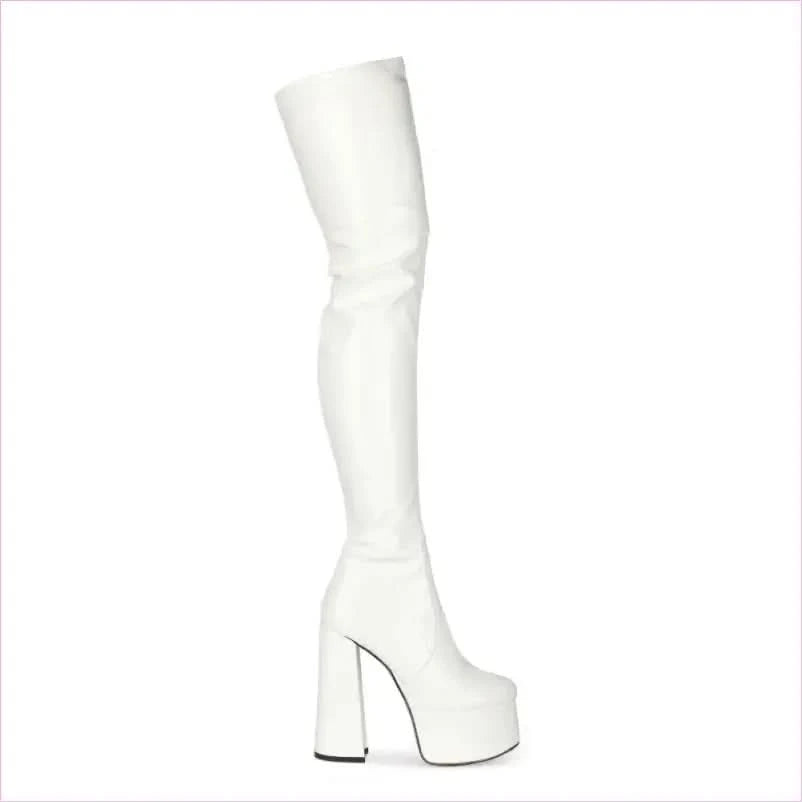 High Platform Heel Over-the-knee Boots for a Bold Style - Pleasures and Sins