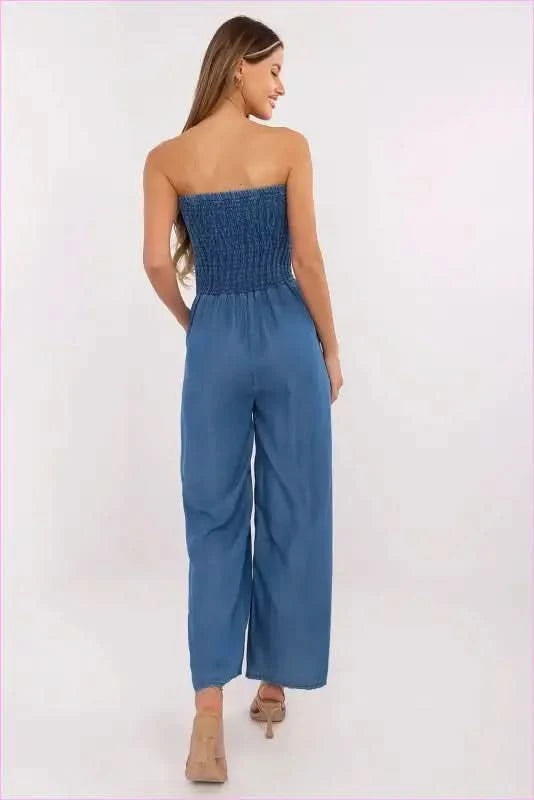 Lyocell Denim Jumpsuit Unique Style Fashion Italy Moda