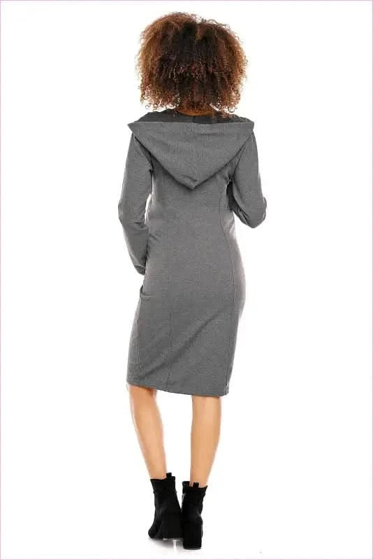 Maternity Breastfeeding Hoodie Dress Unique Style Fashion PeeKaBoo