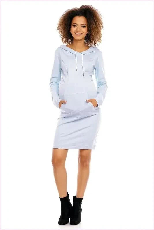 Maternity Breastfeeding Hoodie Dress Unique Style Fashion PeeKaBoo
