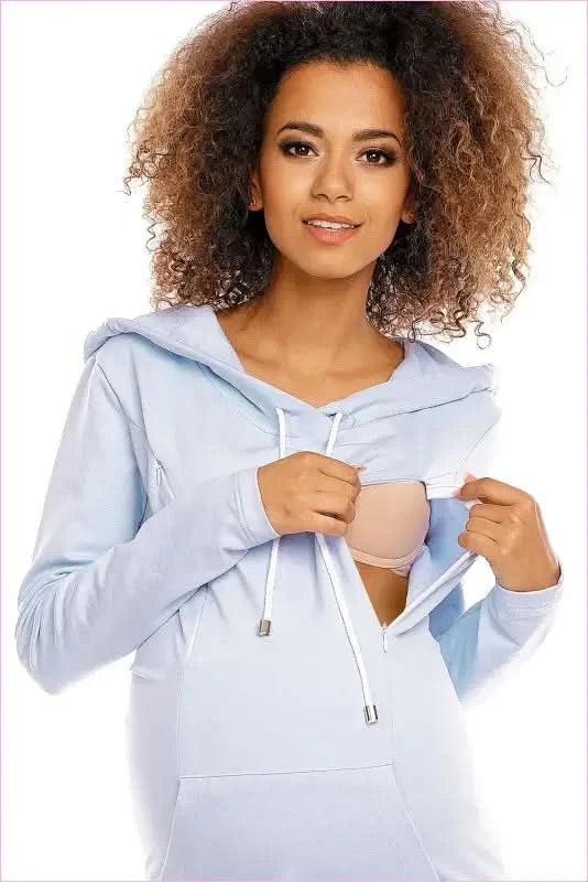 Maternity Breastfeeding Hoodie Dress Unique Style Fashion PeeKaBoo