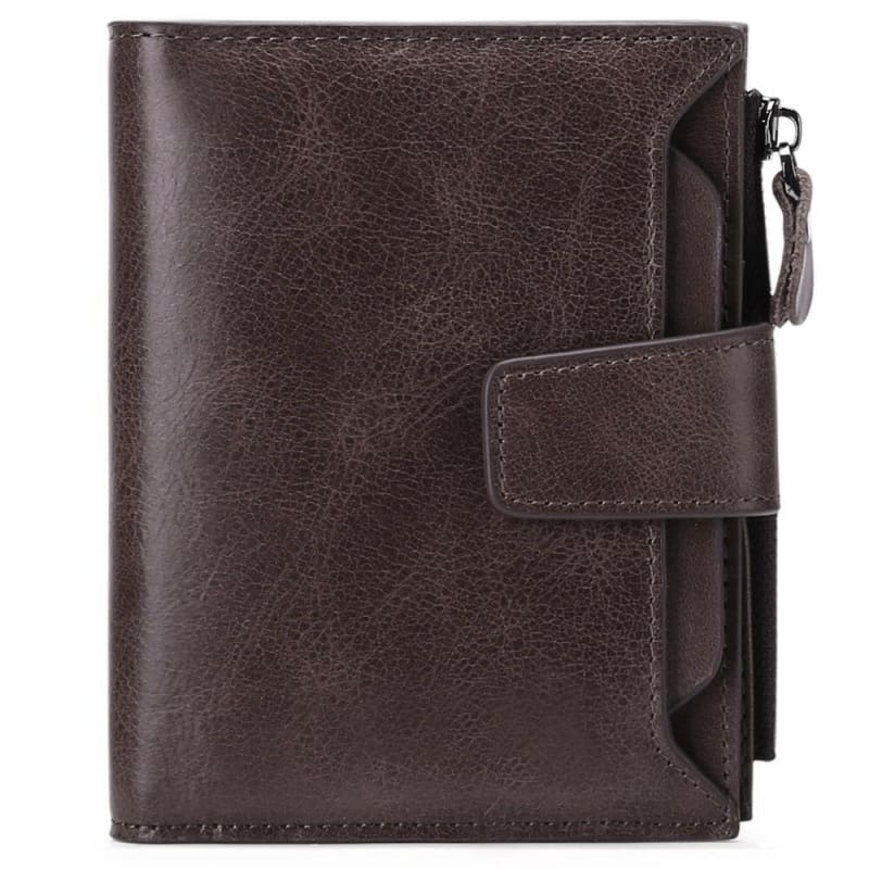 Men’s Genuine Leather Casual Wallet for Drivers Coffee