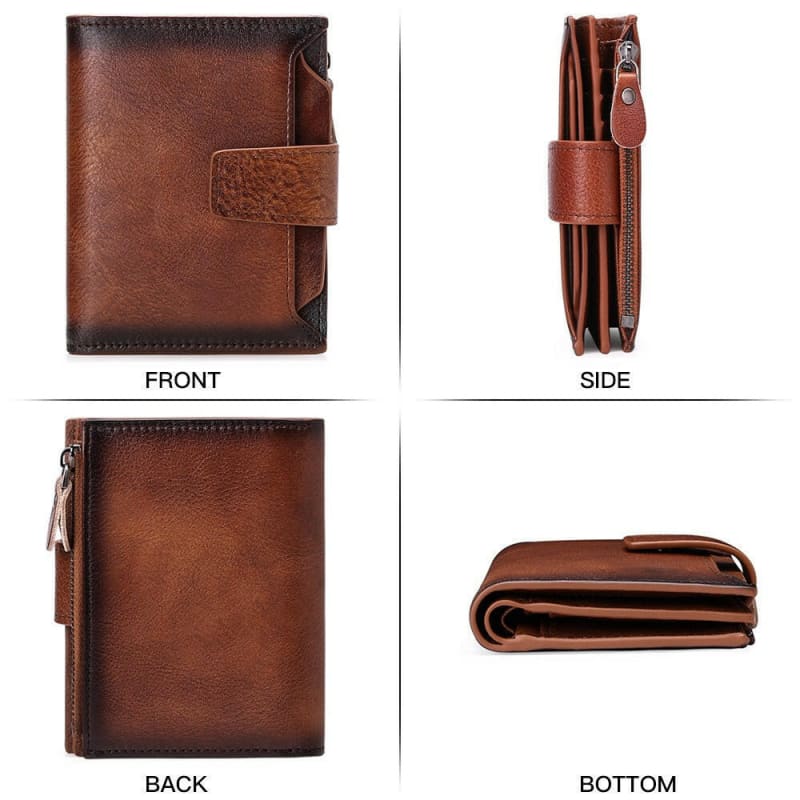 Men’s Genuine Leather Casual Wallet for Drivers