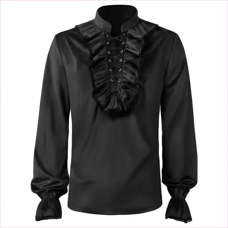 Mens Medieval Pleated Steampunk Civil War Shirt