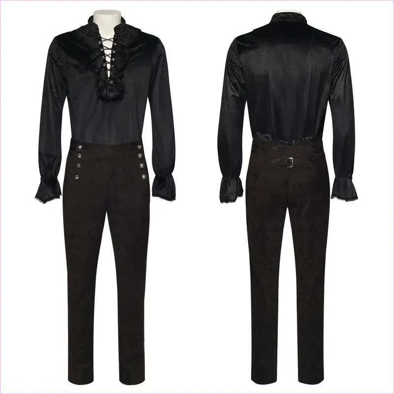 Mens Medieval Pleated Steampunk Civil War Shirt