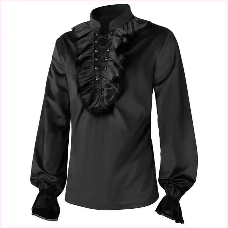 Mens Medieval Pleated Steampunk Civil War Shirt Suede Shirt