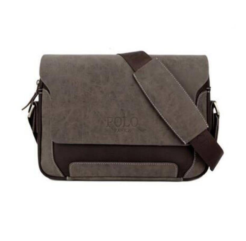 Mens Polo Messenger Bag Leather Oxford Shoulder Bag wide
