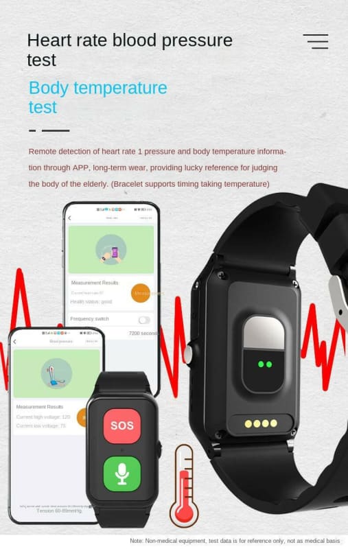 SOS Elderly GPS Positioning Watch with Heart Rate Monitor