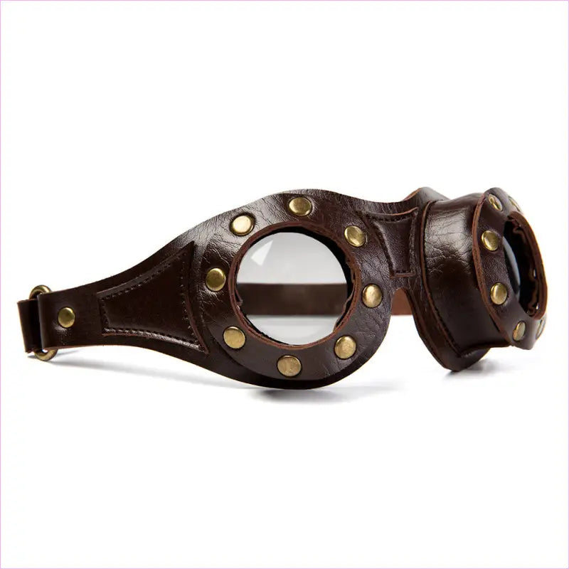 Steampunk Industrial Retro Leather Goggles Cosplay Brown
