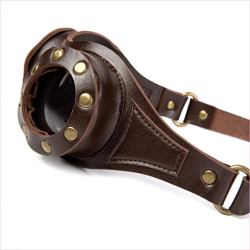 Steampunk Industrial Retro Leather Goggles Cosplay Brown