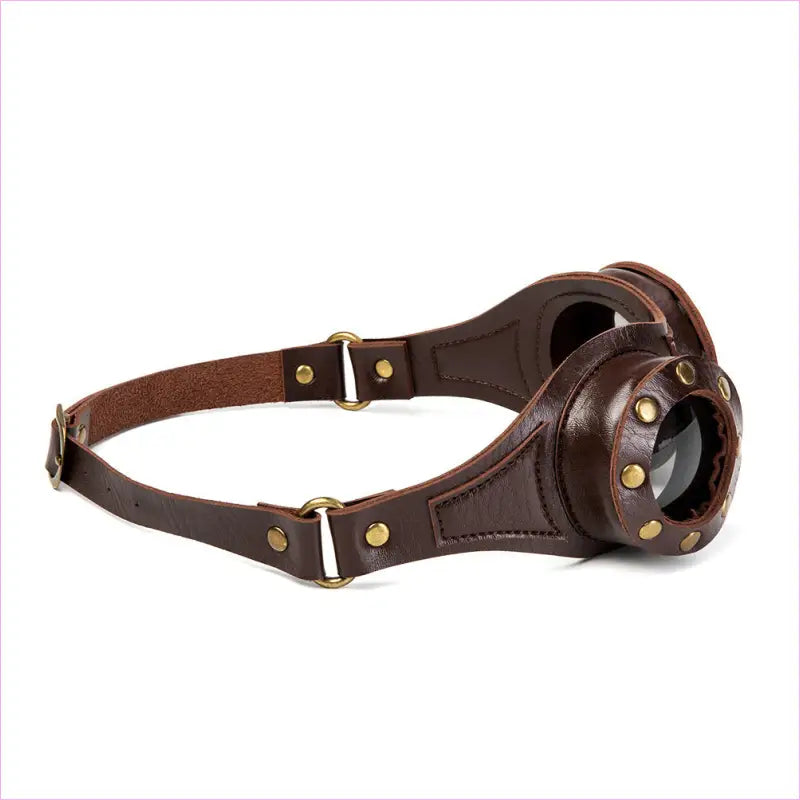 Steampunk Industrial Retro Leather Goggles Cosplay Brown