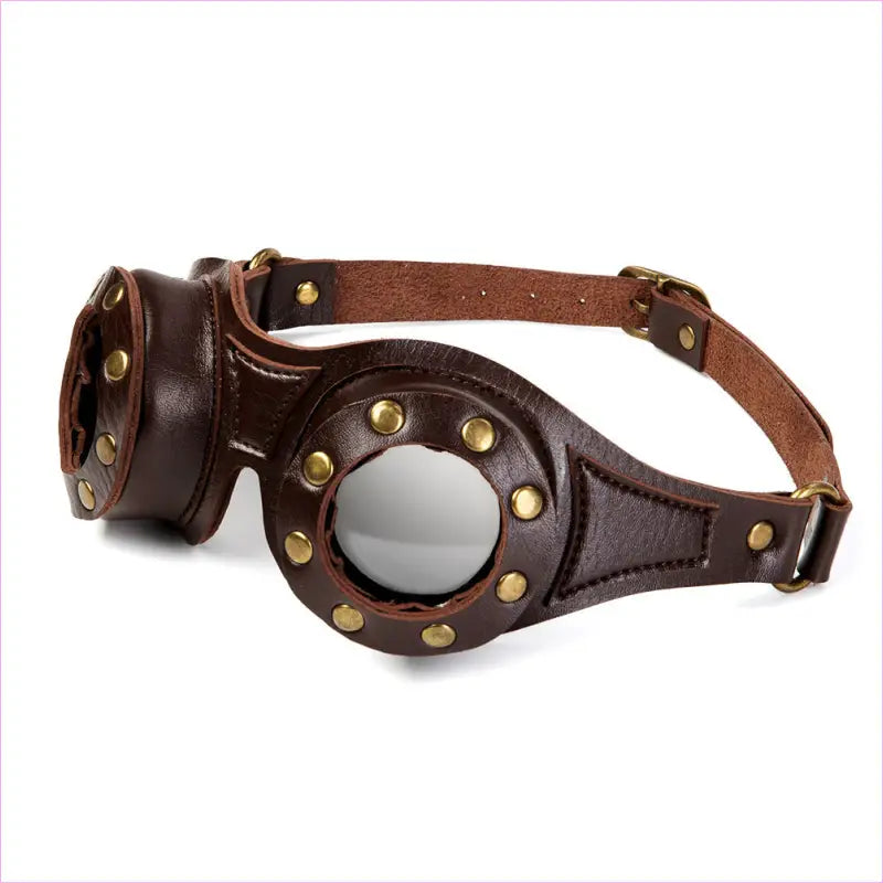 Steampunk Industrial Retro Leather Goggles Cosplay Brown