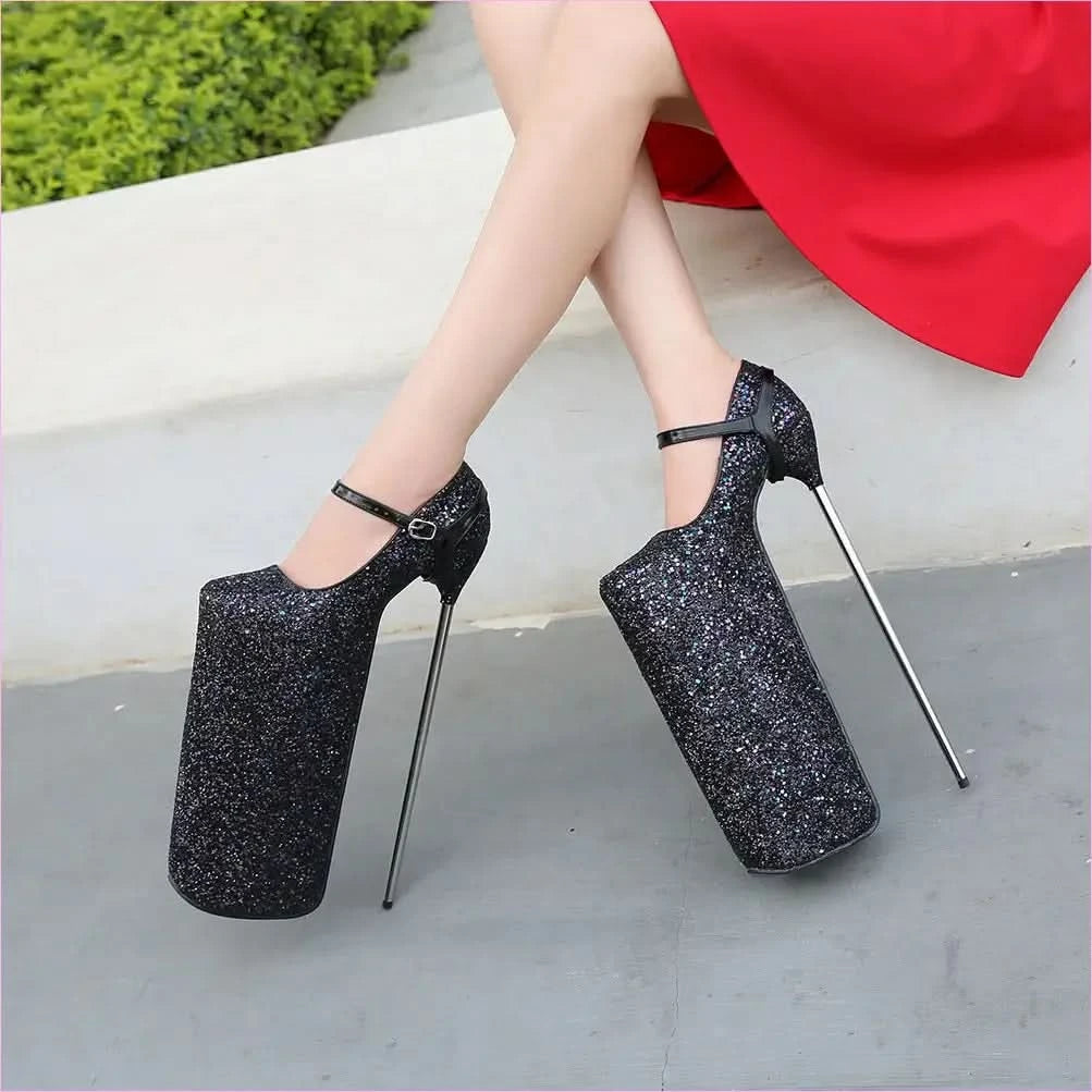 Ultra High Platform Shoes with Metal Heel Unique Shoes - Pleasures and Sins