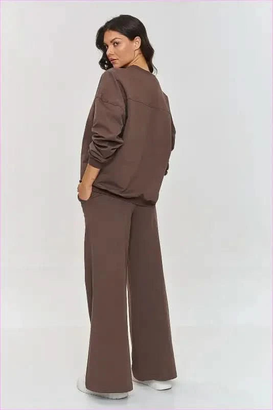 Womens Fashion Tracksuit Set Stylish Loungewear Makadamia