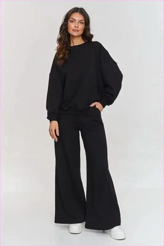 Womens Fashion Tracksuit Set Stylish Loungewear Makadamia black 36