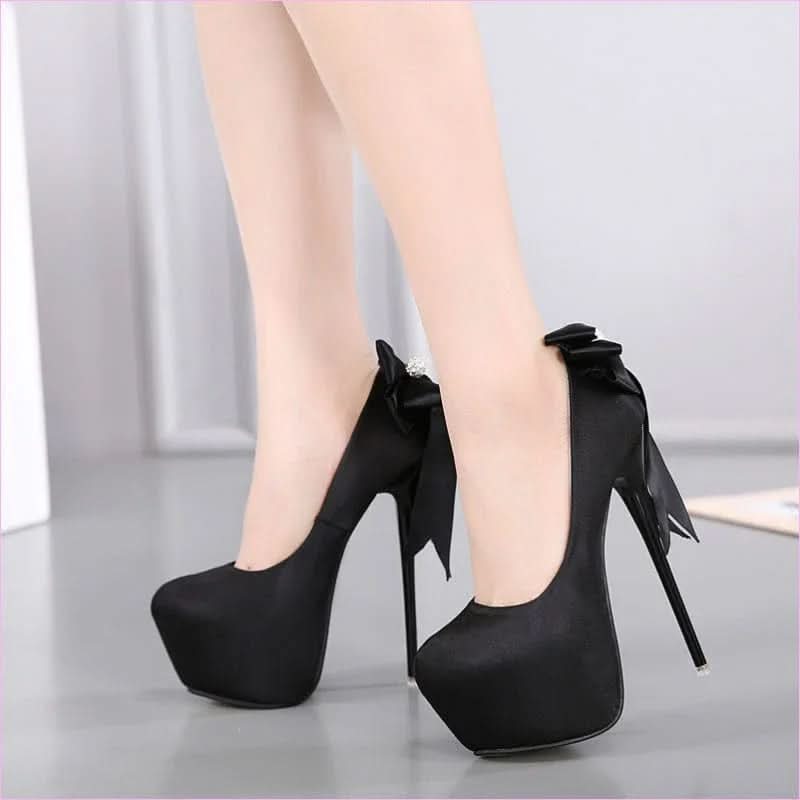 Women’s Stiletto Heels with Bow Detail for Elegant Style - Pleasures and Sins
