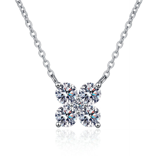 1.26 Carat Moissanite 925 Sterling Silver Geometric Shape Pendant Necklace Necklace Pleasures and Sins