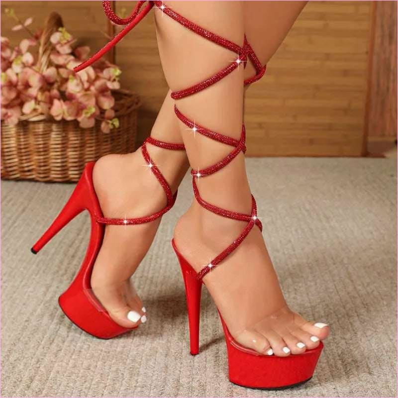 15cm Platform Heel Open Toe Shoes for Pole Dancing Style