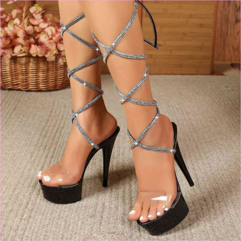 15cm Platform Heel Open Toe Shoes for Pole Dancing Style
