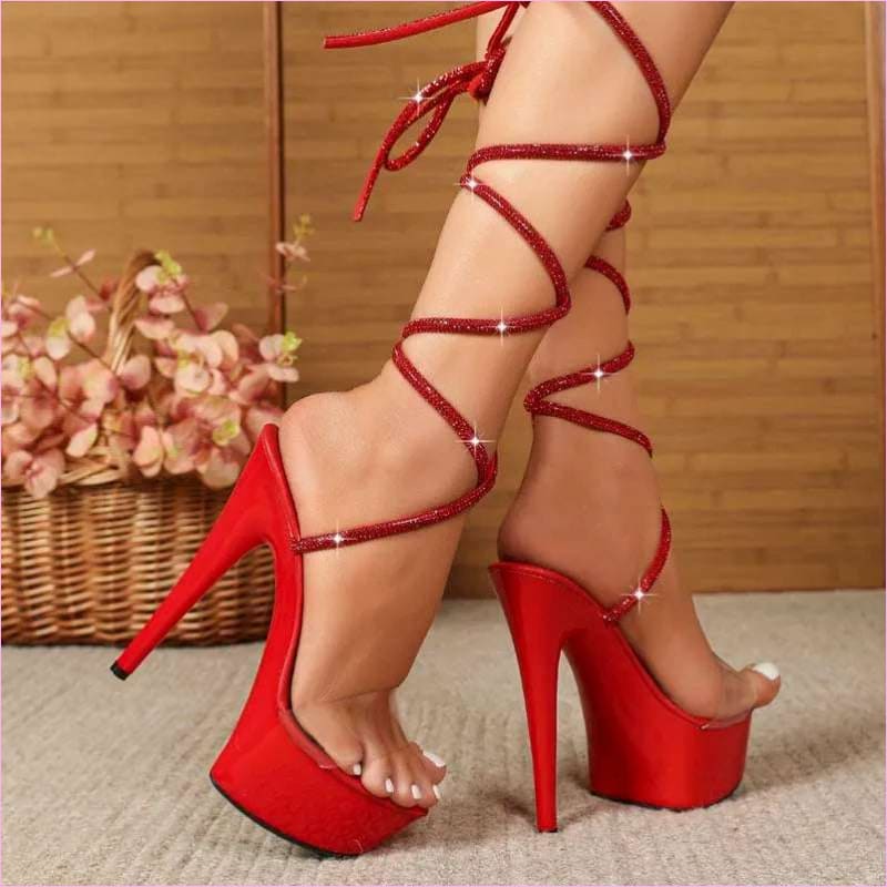 15cm Platform Heel Open Toe Shoes for Pole Dancing Style