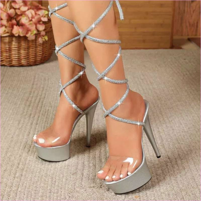 15cm Platform Heel Open Toe Shoes for Pole Dancing Style