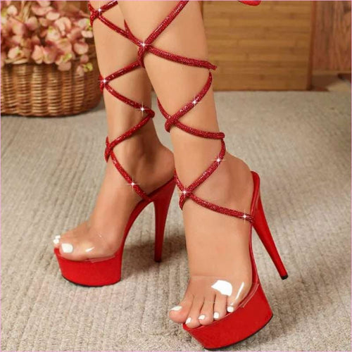 15cm Platform Heel Open Toe Shoes for Pole Dancing Style