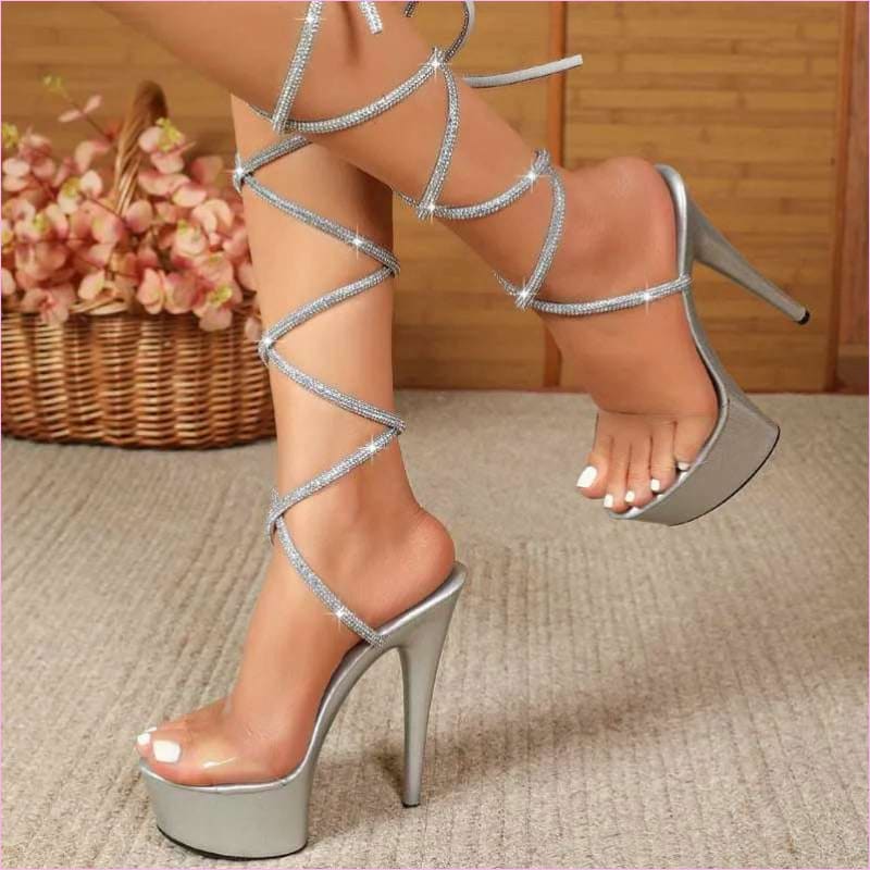 15cm Platform Heel Open Toe Shoes for Pole Dancing Style