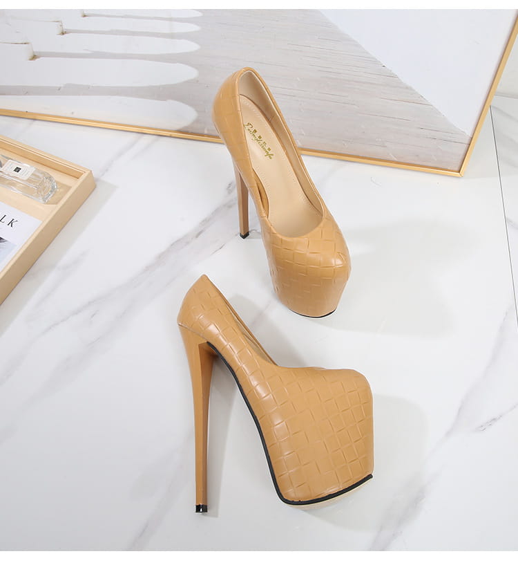 Pompes à talon haut à motif tissé et à plateforme stiletto, chaussures,