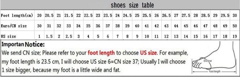 Shoe size conversion chart for Harlequin Design Platform Peep-toe Stiletto Heels with Spikes