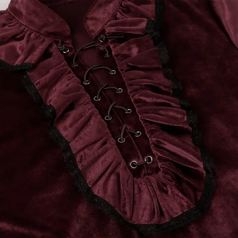 Mens Medieval Pleated Steampunk Civil War Shirt