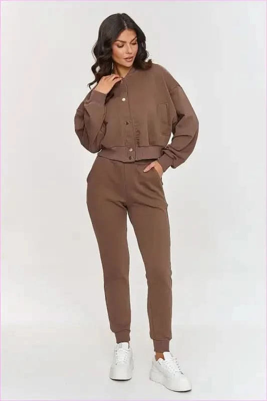 3-in-1 Bomber Jacket Fashion Style Set Makadamia brown one-size-fits-all