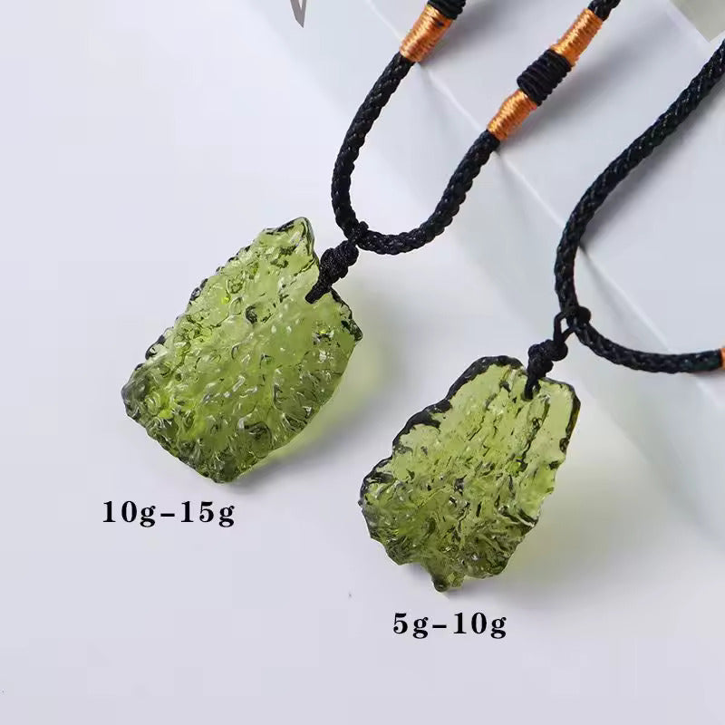 Highest Grade Natural Green Czech Moldavite Meteorite Necklace Pendant Chakra Healing