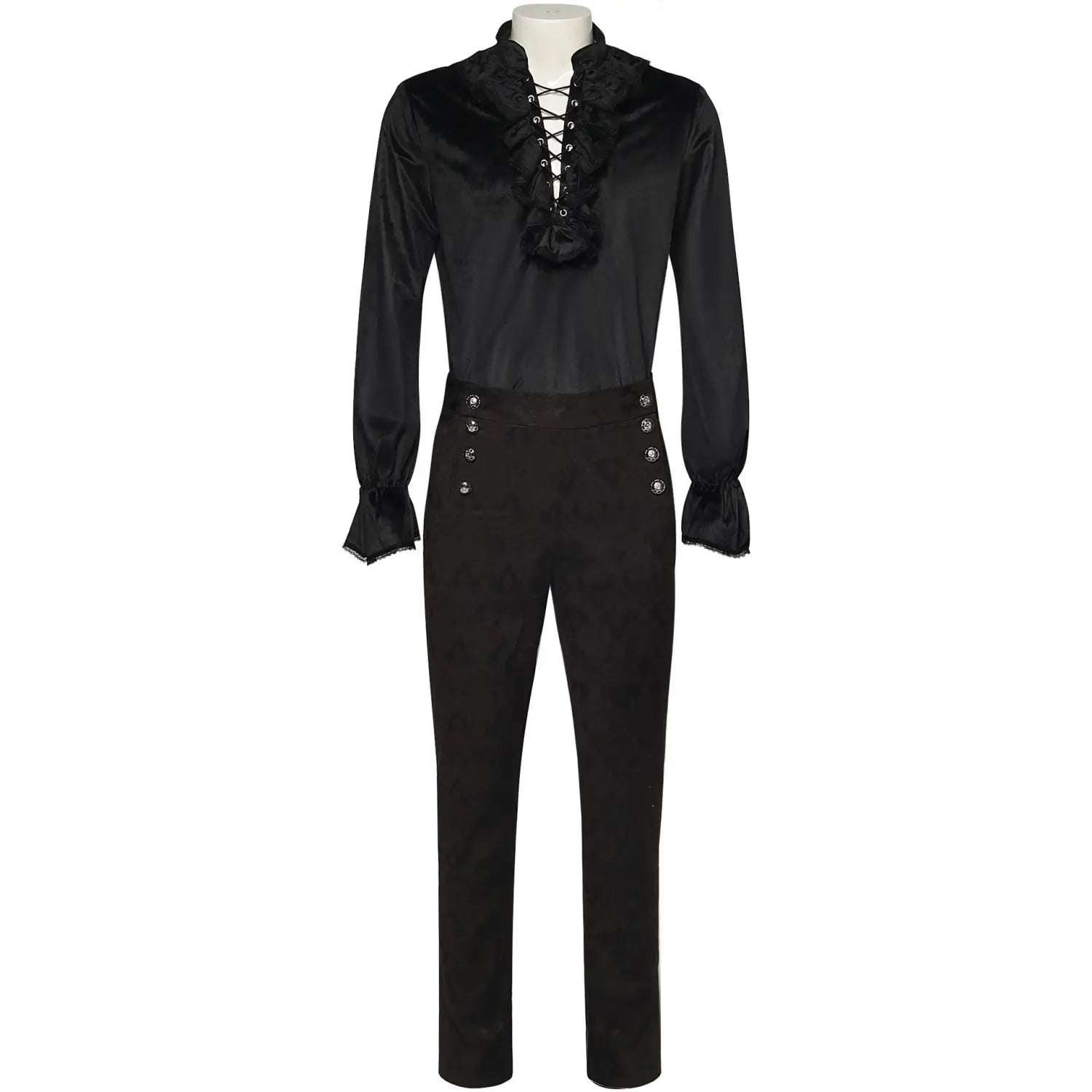 Mens Medieval Pleated Steampunk Civil War Shirt