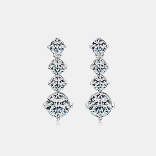 Luxury Moissanite 925 Sterling Silver Drop Earrings With 4 Moissanite Stones Earrings Pleasures and Sins