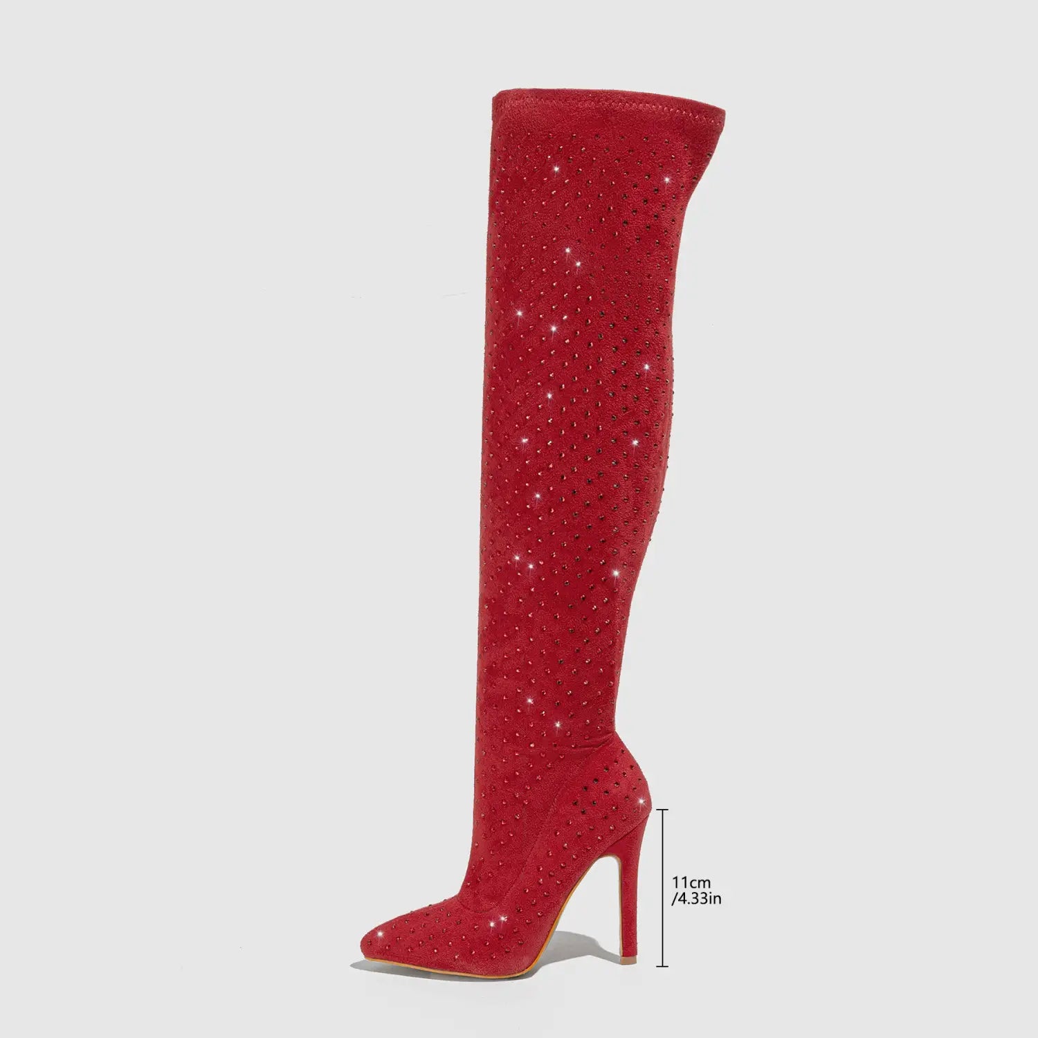 Pointed Toe Diamond Sequin Stiletto Boots for a Glam Look